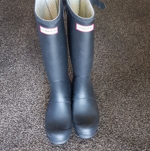 Hunter Wide Calf Black Matte Rain Boots